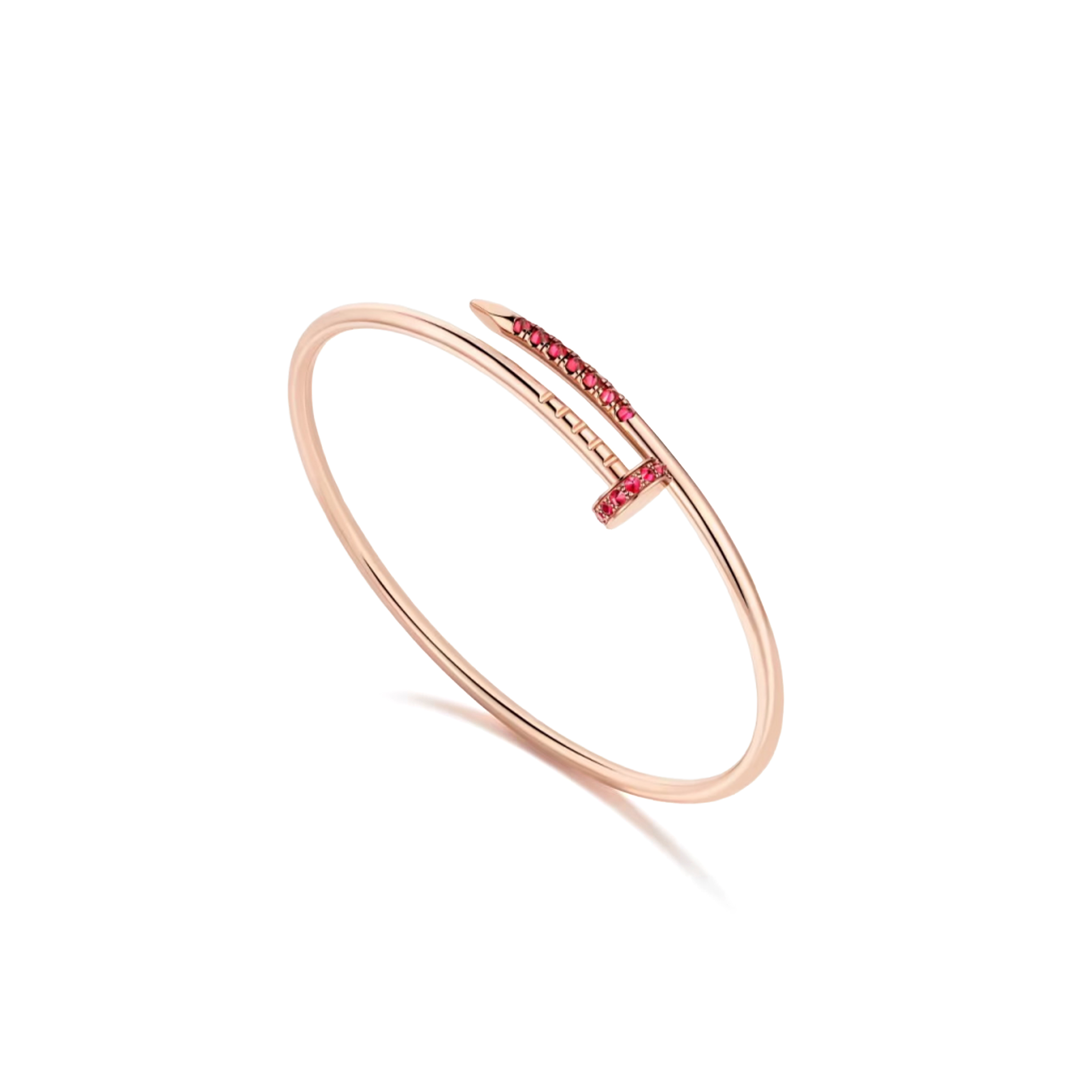 Ca*t1er juste un clou bracelet, small model, reverse-set rubies b6092517